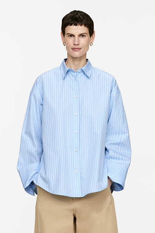 Wide-Sleeve Cotton Shirt