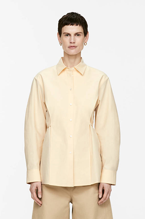 Tie-Belt Cotton Blouse