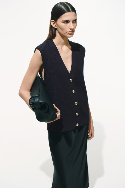 Button-front sweater vest