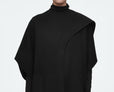 Scarf-Detail Double-Faced Wool Cape