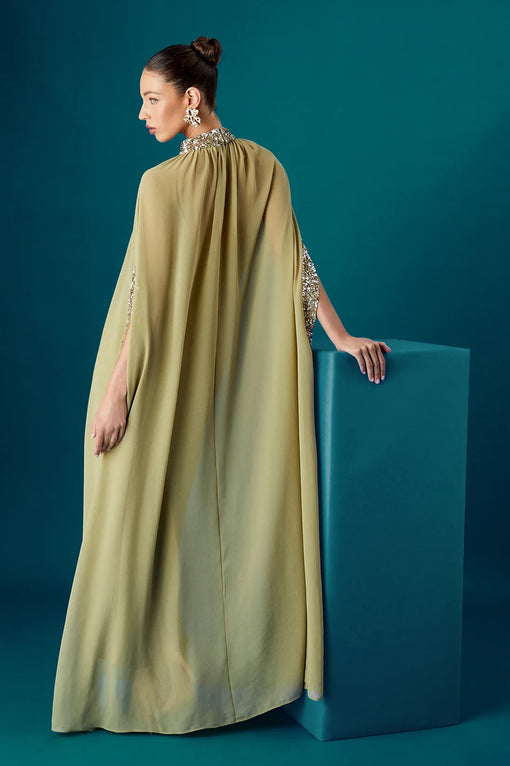 Coast Muse Chiffon Cape Bandeau Dress