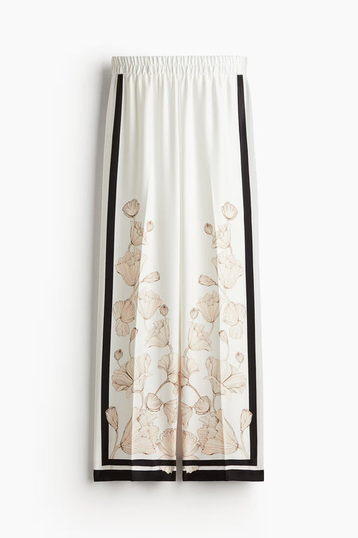 Printed twill trousers