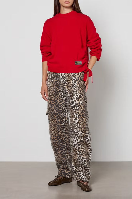 Ganni Future Wool-Blend Oversized O-Neck Jumper