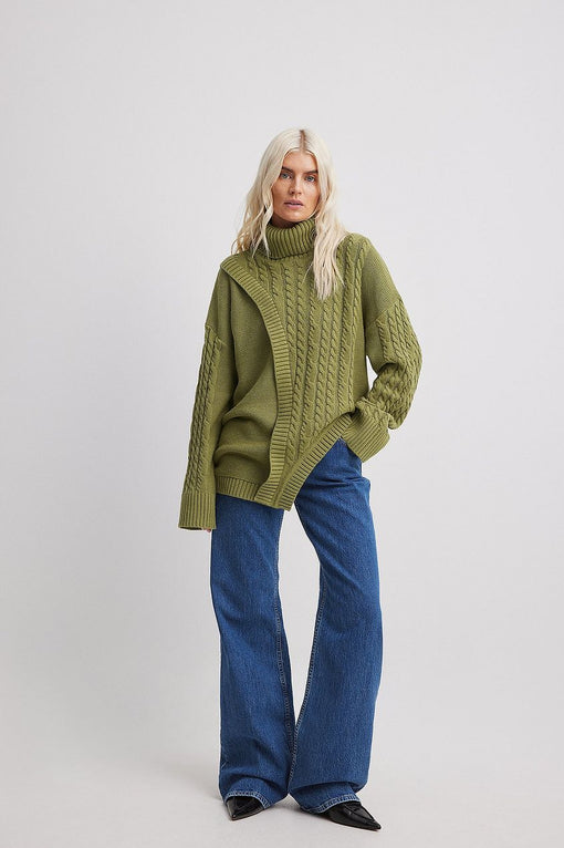 Knitted Asymmetric Cable Sweater