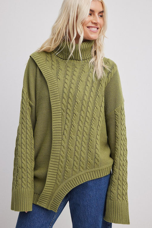 Knitted Asymmetric Cable Sweater