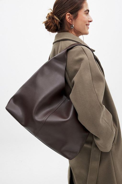 Leather Triangular Tote Bag