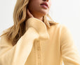 Light Yellow Frill Hem Knitted Cardigan