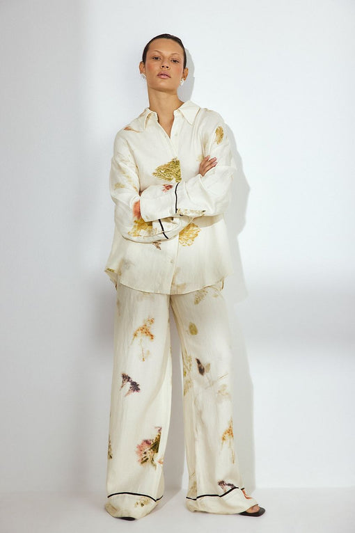 Viscose Wide Mid Waist Trousers