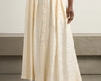 Irving pleated striped woven midi skirt
