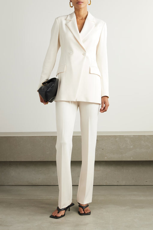 Double-breasted asymmetric jersey blazer