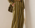 Port Pleated Striped Cotton Wide-Leg Trousers