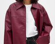 Zip Detail Shiny Pu Jacket